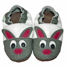 Chaussons bébé enfant en cuir souple lapin