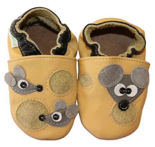 Chaussons bébé enfant en cuir souple quenotte