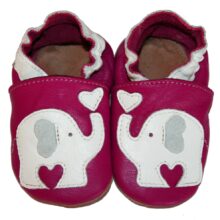 Chaussons bébé enfant en cuir souple éléphant