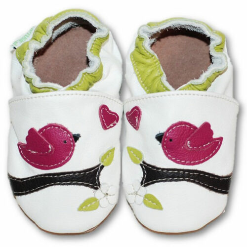 Lovely birds - Chausson en Cuir Souple – Image 2