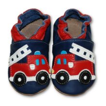 Pompier Bleu - Chausson en Cuir Souple