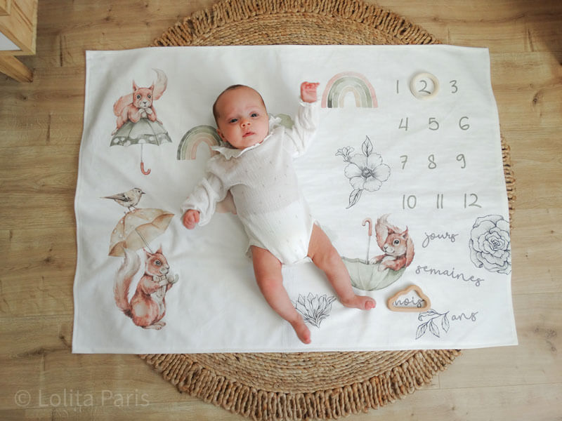 100 CM Tapis Evolution Bebe, Couverture Mois Bebe Photo