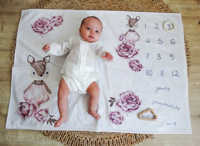 Le Tapis photo bébé pour immortaliser la croissance de votre bébé