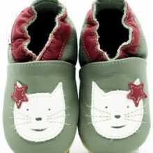 Chat - chausson en cuir souple