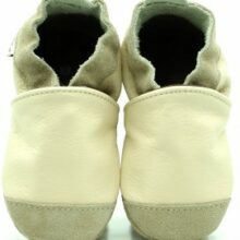 Crème - Chausson en cuir souple
