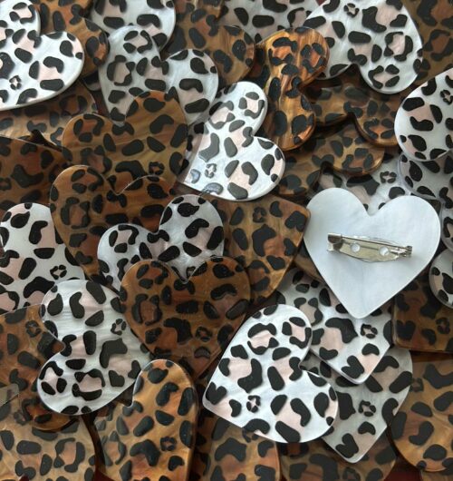 Broche coeur Léopard